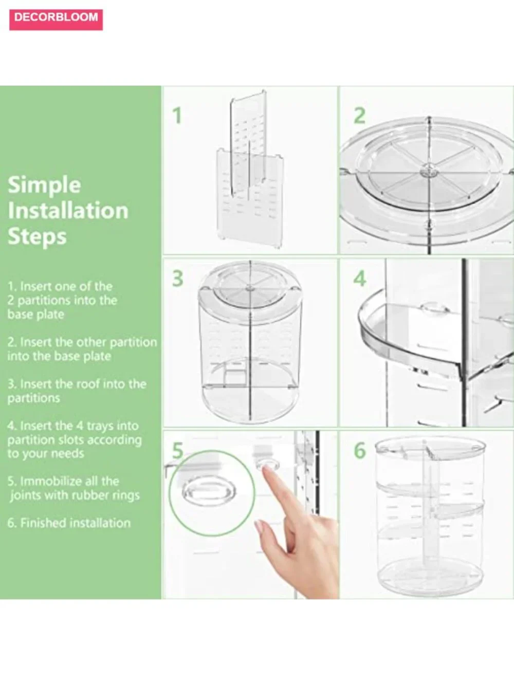 360 Acrylic Rotation Makeup Organizer, Large Capacity, Easy Access, Sturdy